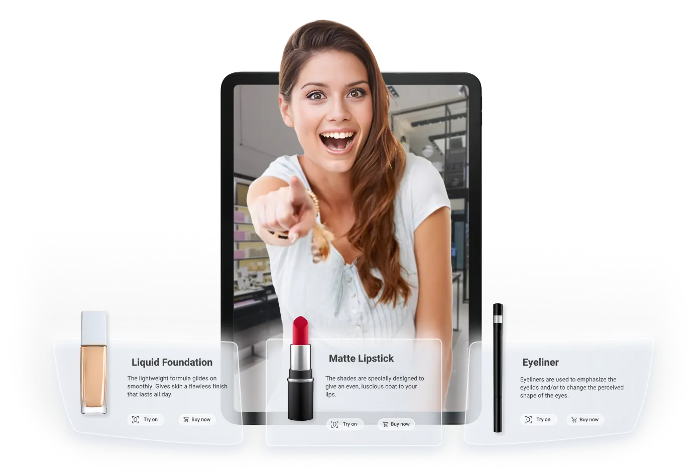 A woman with an AI face mesh