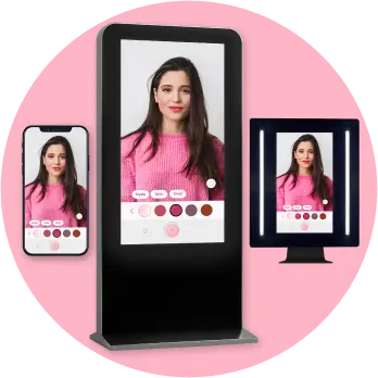 Virtual makeup try-on can be integrated into a mobile app, digital kiosk and smart mirror