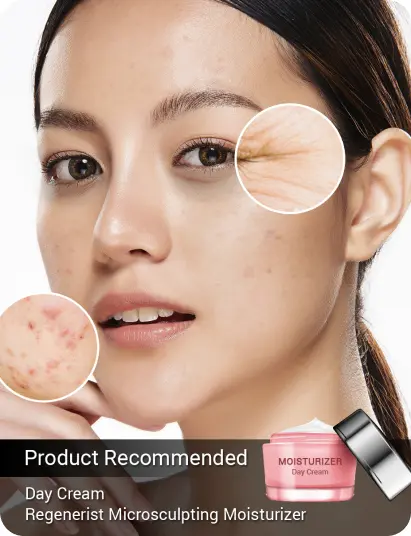 Skin issues of a girl are identified and using Skin AI, a skincare product is recommended to her